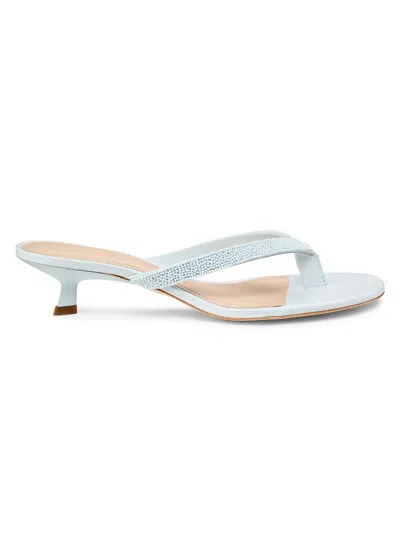 22élevé Women's 40mm Beaded Leather Thong Sandals In Blue | ModeSens