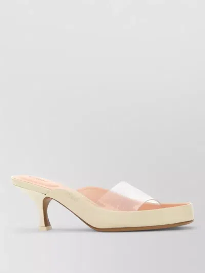 Chloé Womens Chloe Junie Leather And Pvc Heeled Sandals In Multi
