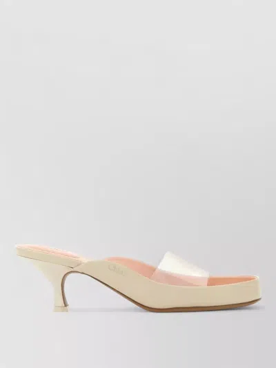 Chloé Womens Chloe Junie Leather And Pvc Heeled Sandals In Multi