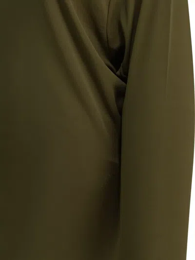 Jacquemus The Mistral Open-back Draped Jersey Mini Dress In Green