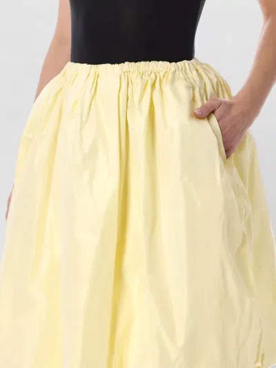 Prada Voluminous Taffeta Skirt Balloon Silhouette In Yellow