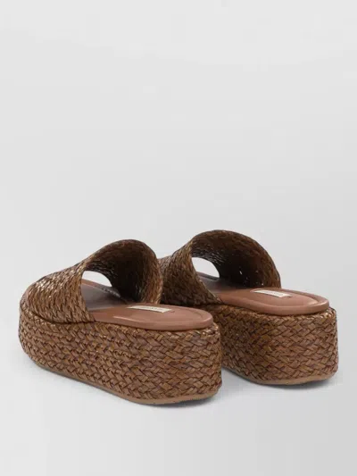 Casadei Platform Sandals Open Toe Woven Texture In Multi