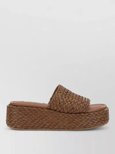 Casadei Platform Sandals Open Toe Woven Texture In Multi