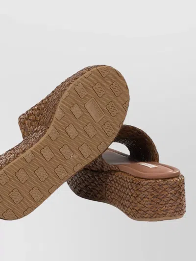 Casadei Platform Sandals Open Toe Woven Texture In Multi