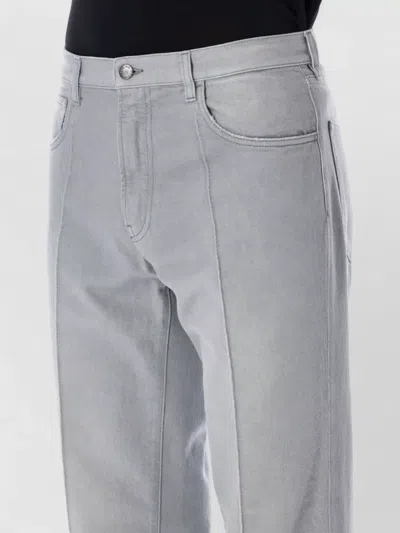 Prada Grey Regular Mid Rise Jeans In Blue