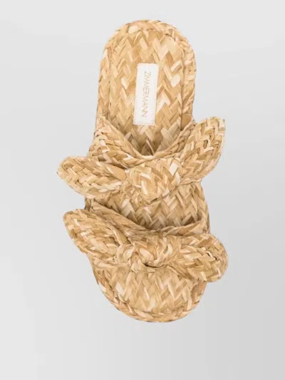Zimmermann Carousel Flat Sandals Open Toe Braid In Multi