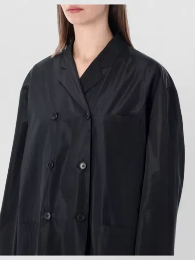 Prada Double-breasted Technical Taffeta Jacket In Blue