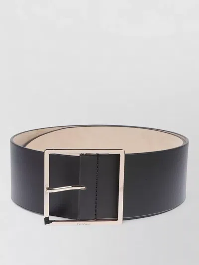 Max Mara Adjustable Belt Smooth Finish Wide Strap In Black