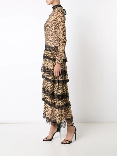 Red Valentino Lace-trimmed Leopard-print Midi Dress | ModeSens