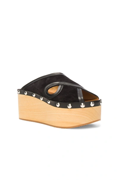 Shop Isabel Marant Suede Zipla Wedge Sandals In Black