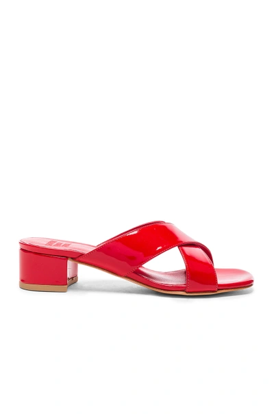 Shop Maryam Nassir Zadeh Patent Leather Lauren Slide Heels In Red