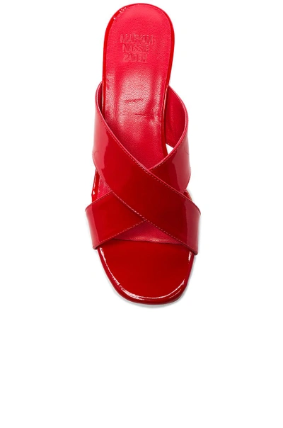 Shop Maryam Nassir Zadeh Patent Leather Lauren Slide Heels In Red