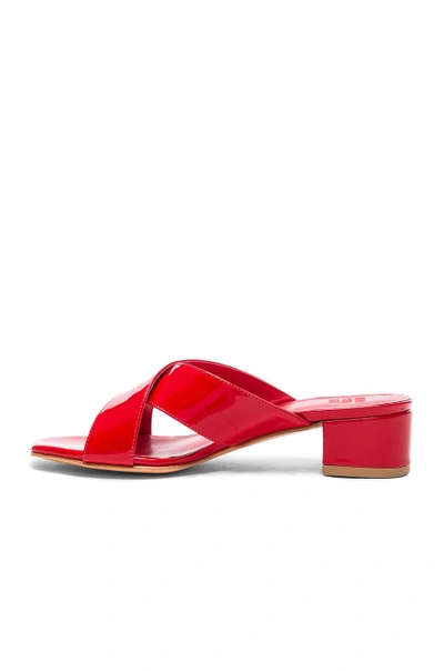 Shop Maryam Nassir Zadeh Patent Leather Lauren Slide Heels In Red