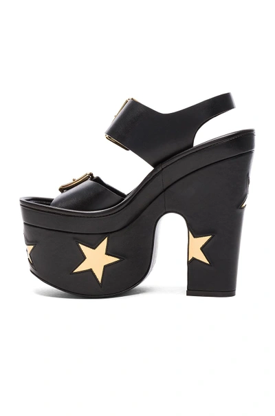 Shop Stella Mccartney Platform Star Heels In Black, Geometric Print.