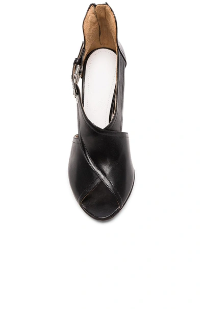 Shop Maison Margiela Leather Buckle Heels In Black