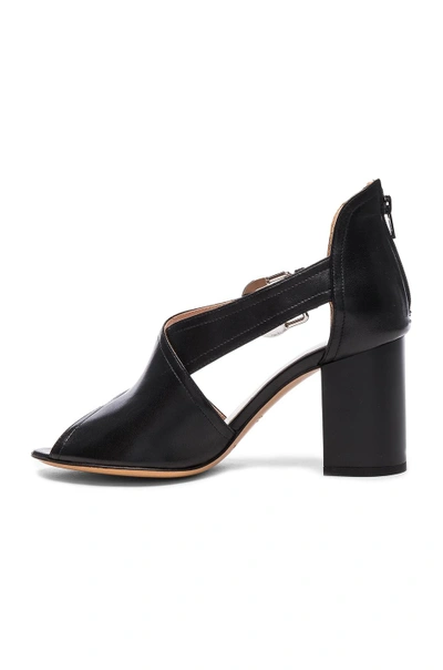 Shop Maison Margiela Leather Buckle Heels In Black