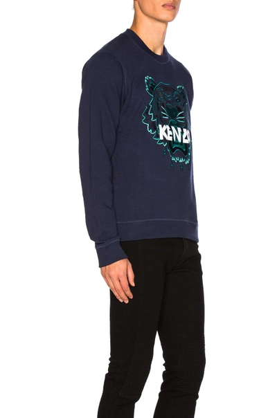 Shop Kenzo Tiger Sweatshirt In Navy