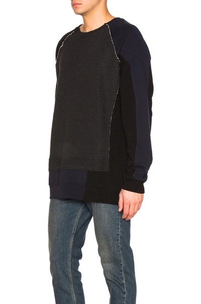 Shop Maison Margiela Patchwork Sweatshirt In Gray.  In Dark Grey Melange