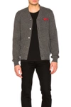 Comme Des Garçons Play Dual Signature Logo Patch Wool Cardigan