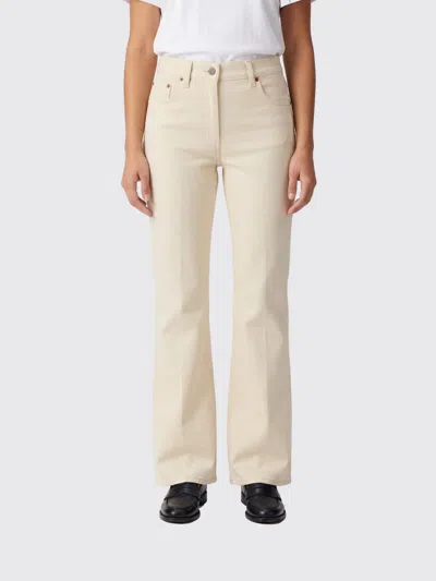 Valentino Pleated Gold Detail Jeans In Neutral