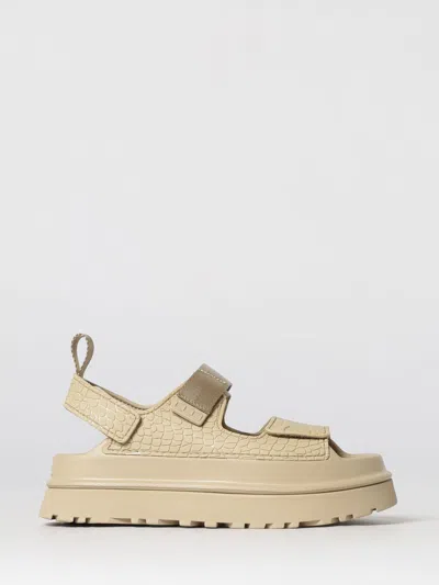 Ugg Goldenglow Platform Sandals Open Toe Pull Tab In Neutral