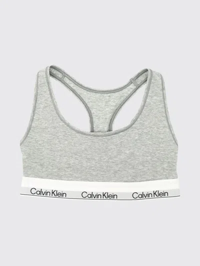 Calvin Klein Plus Size Modern Cotton Bralette In Grey Heather