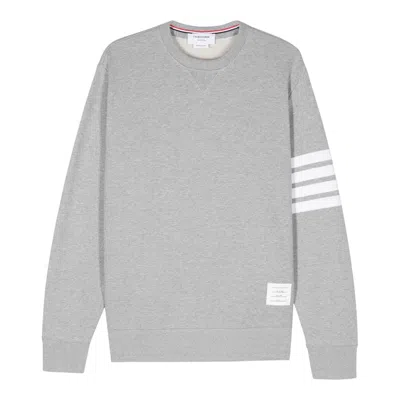 Thom Browne Classic Sweatshirt In Classic Loopback With Engineered 4 Bar In Gray