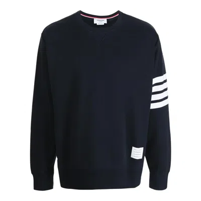 Thom Browne Classic Sweatshirt In Classic Loopback With Engineered 4 B In Blue