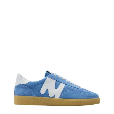 Msgm Woman Sneakers Light Blue Size 12 Leather In Blue