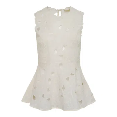 Ulla Johnson Ali Cutout Embroidered Cotton-voile Top In White