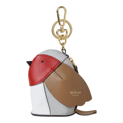 Mulberry Case Keyring Robin Multicolour Mixed Material In Brown
