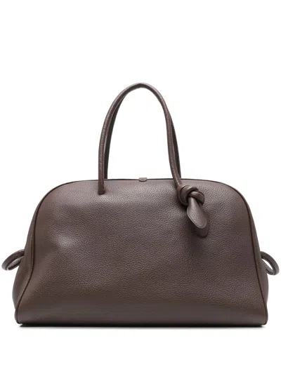 Jacquemus Large Structured Bag With Pebbled Texture In Brown