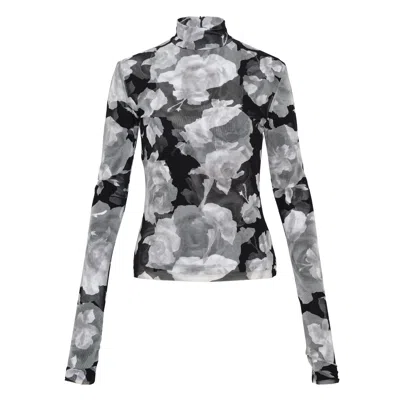 Msgm Floral-detail Top In Multi