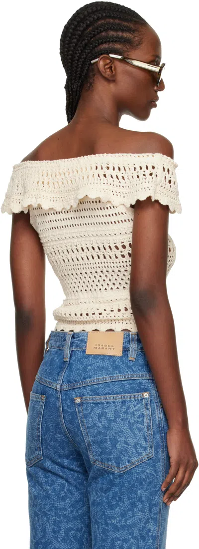 Isabel Marant Étoile Zaelle Off The Shoulder Crochet Top In Neutral