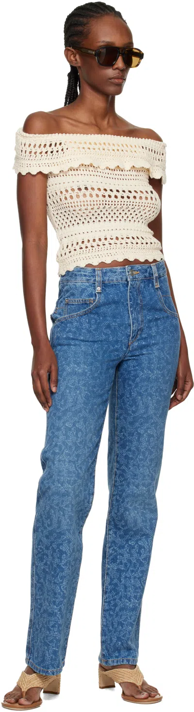 Isabel Marant Étoile Zaelle Off The Shoulder Crochet Top In Neutral