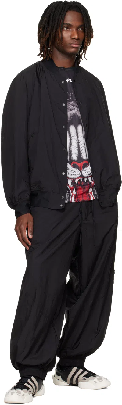 Y-3 Black Collegiate Bomber Jacket In Black