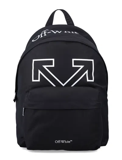 Off-white Heritage Mini Backpack With Front Pocket And Logo Print In Black