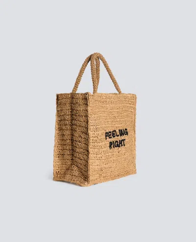 Aspesi Raffia Tote Bag In Sand