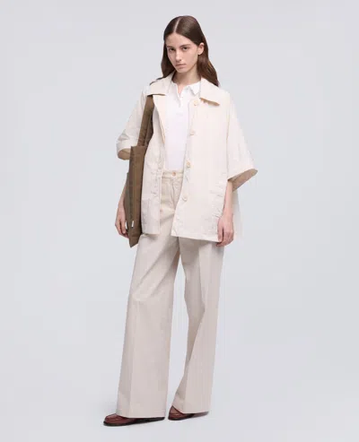 Aspesi Unlined Polyester Taffeta Cape In Neutral