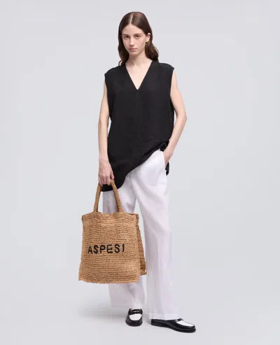 Aspesi Linen Canvas Top In Black