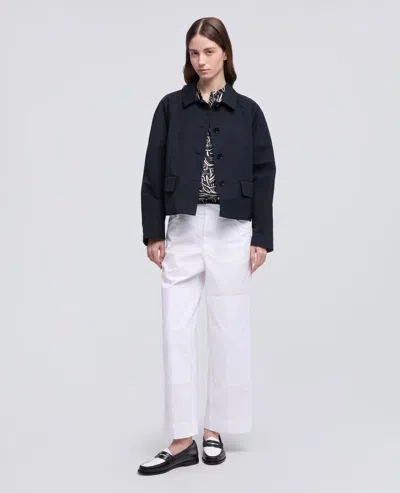Aspesi Lined Jacket Made Of Polyester Cotton Canvas In Blue