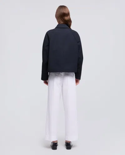 Aspesi Lined Jacket Made Of Polyester Cotton Canvas In Blue