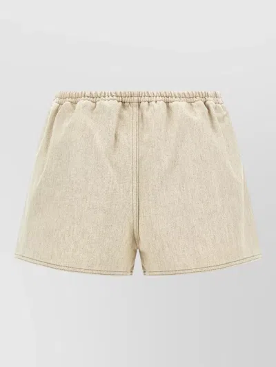 Jacquemus Women Beige Le Short De-nimes Amelo Shorts, 28 Luxury Shorts For Women Darveys In Metallic