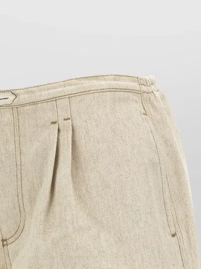 Jacquemus Women Beige Le Short De-nimes Amelo Shorts, 28 Luxury Shorts For Women Darveys In Metallic