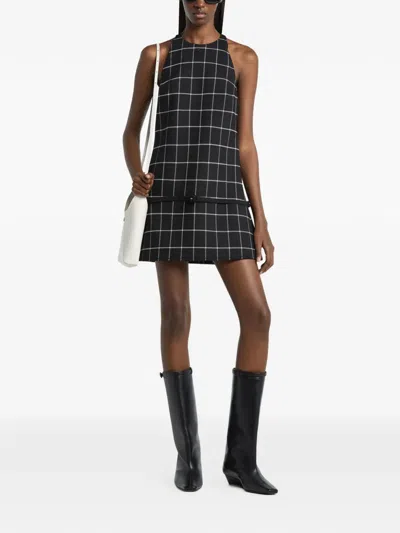 Courrèges Checked-pattern A-line Mini Dress In Black