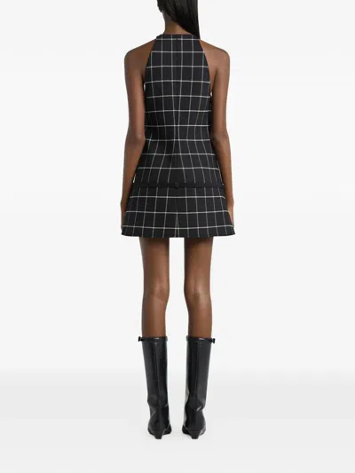 Courrèges Checked-pattern A-line Mini Dress In Black