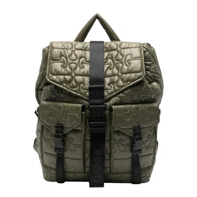 Ganni Nylon Backpack Quilt Pattern Top Handle