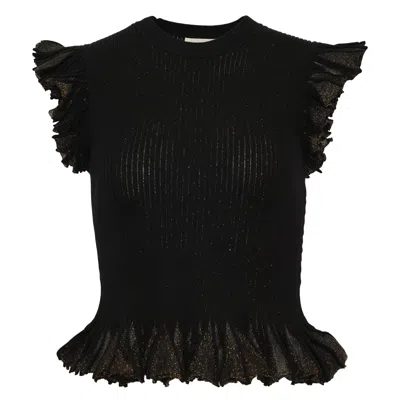 Ulla Johnson Leila Ruffled Top In Black