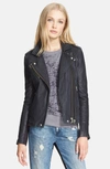 Iro Zip Front Lambskin Leather Jacket In Dark Purple