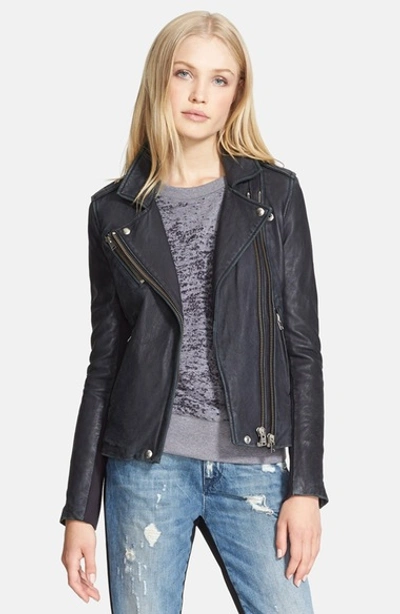 Iro Zip Front Lambskin Leather Jacket In Dark Purple